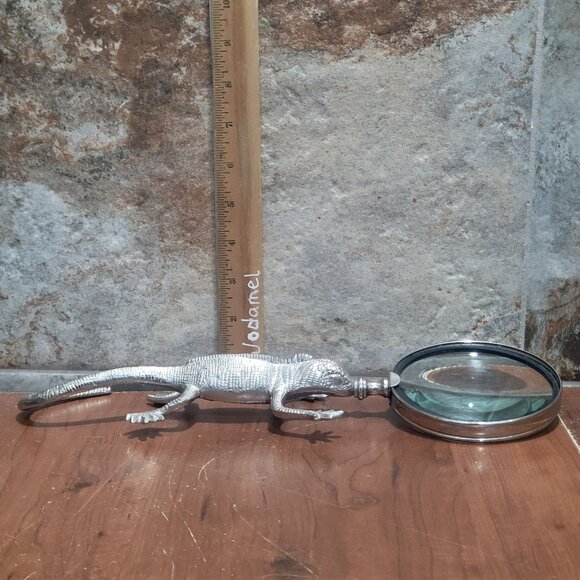 Vintage Lizard Handle Magnifying Glass Metal Aluminum - Picture 10 of 10